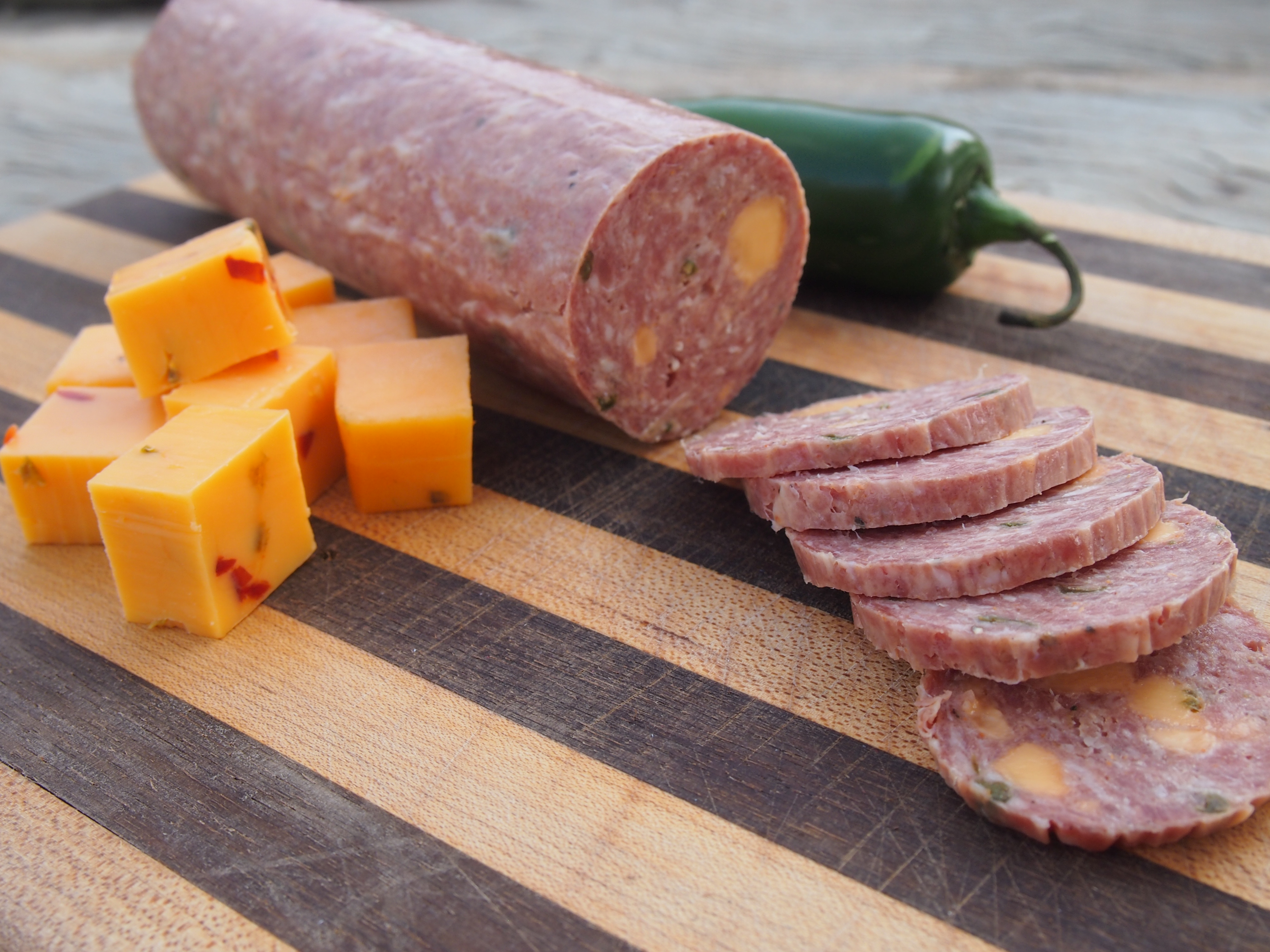Summer Sausage With Jalapeno and Cheddar