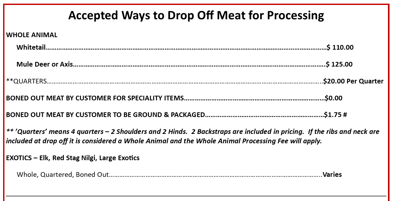 Wild Game Processing Rust Meat Market And Game Processing Wild Game Processing Rust Meat Market And Game Processing